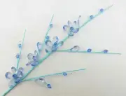 Floral Wire Garland Tree, Bridal Decor, Blue Faux Crystal Flowers, Cassiani 1302
