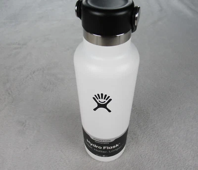 Hydro Flask 21 Oz White Hydration Standard Mouth Flex Cap Temp Shield NEW