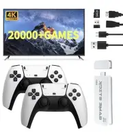 Retro Game, 4K HDMI Output & Dual 2.4G Wireless Controllers with 20000 Games Sd