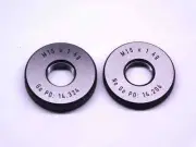 NEW M15 X 1 6g SOLID THREAD RING GAGES 15 1.0 GO NO GO P.D.'S = 14.324 & 14.206