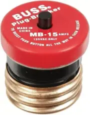 Cooper Bussmann (5-Pack) 15 Amp Plug Type Circuit Breaker BP/MB-15