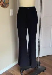 NYDJ Black Flat Front High-Waist Classic Chino flare leg Pants *SMALL*