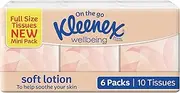 Kleenex Soft Lotion Pocket 3 Ply Facial Tissues (6 x 10 Pack)