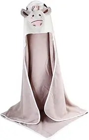 SECFOU Cartoon Baby Cloak Children Bath Towel Hooded Blanket Soft Muslin Wrap Baby Stuff