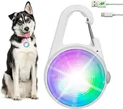 Dog Collar Lights for Night Time,1 Pack 4 Modes Dog Light Rechargeable Led for Pet Collar, IP68 Waterproof Pet Safety Accessories for Night Walking Clip On