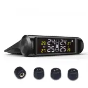 Car Wireless Solar TPMS LCD Tire Pressure Monitoring System w/ External Sensor
