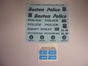Boston Police Stealth Swat 1:24 Water Slide Decals Put on all Black Vehicles