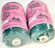2 Pack - QAISA 100% Natural Cotton 3-Strand Macrame Cord 3mm x 100M, Green (x2)