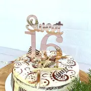 Acrylic Rose Gold 'Sweet 16' Cake Topper