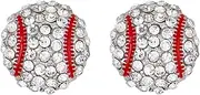 coadipress Baseball Earrings Stud Posts for Women Men Sport Ball Stud Earrings Rhinestone Crystal Baseball Earring Fashion Ball Stud Earrings for Sports Fan Player Gifts