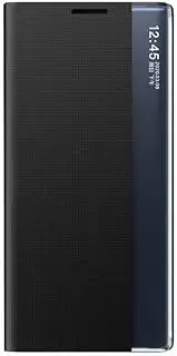 [YukeTop] Cover for Samsung Galaxy A14 5G Case, with Stand, Clear Window + Leather + PC, Flip Cover, Cover Protection for Samsung Galaxy A14 5G.(Black)