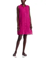 Eileen Fisher Linen Plaid Shirt Dress
