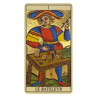 黃金馬賽塔羅,贈中文翻譯｜Golden Tarot Of Marseille，源於經典值得珍藏華麗燙金版本【左西】