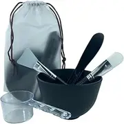 Face Mask Mixing Bowl Set. 5IN 1 SPA Quality Face Mask Tool Kit. with Silicone Face Mask Brush Applicator,Premium Soft Face Brushes, Silicone Facial Mask Bowls, Mask Spatula, Measuring Scoop