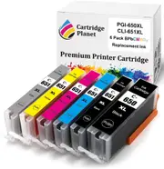 6 Pack (1BK,1PBK,1C,1M,1Y,1GY) Compatible Ink for Canon PGI-650XL CLI-651XL PGI650XL CLI651XL for Canon IP8760 MG6360 MG7160 MG7560