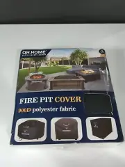 Fire Pit Cover In Box QH Home Black Fits Different Styles