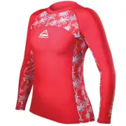 Adrenalin Beach Lady Long Sleeve Rashie (Crimson) - Size 16