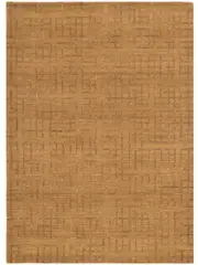 Abbie Warm Brown Checkered Woven Wool Rug
