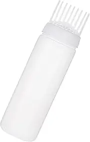 Root Comb Applicator Bottle Squeeze Bottle 170ml Refillable with Graduated Scale Perming Tools Hair Dye Bottle Applicator Brush for Home DIY, White