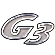 G3 Boat Brand Decal 73405174 | 12 3/8 x 7 1/2 Inch White Black Silver