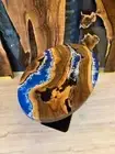 LIVE Edge OVAL SHAPE OCEAN EPOXY DINING TABLE, CENTER TABLE, COFFEE TABLE TOP