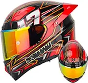 Motorcycle Helmets Full Face Motocross Street Bike Fiberglass Helmet ECE Certified Helmet Unisex-Adult Full Face Motorbike Helmet