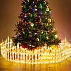 Christmas Tree Fence Light - Christmas Decorations Lights 8 Pack Picket Fence fo