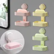 Plastic Suction Cup Soap Box Punch-free Wall-mounted Washbasin Soap Box Holder ❤