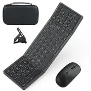 Foldable Keyboard and Mouse for Laptop, Travel Bluetooth Folding Keyboard Mou...