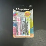 3-PIECE CHAPSTICK VACATION GETAWAY W/ SNOW CONE, LIMEADE & COTTON CANDY FLAVORS