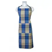 Sand Blue Check Pattern Check Pattern Apron