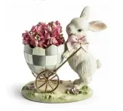 NEW Mackenzie-Childs Touch of Pink Bunny Egg Cart