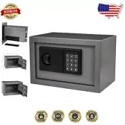 Digital Safe Box with Keypad & Override Keys - Secure Steel Lock Box for Home