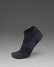 Vectr Light Cushion 1/4 Crew Compression Socks, 2XU, L, Black/Titanium, Unisex
