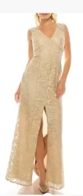 AIDAN MATTOX Womens Sleeveless Gown Dress Color Champagne Size 10, 8, 6,