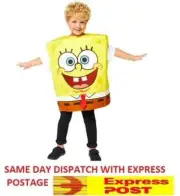 Costume Spongebob Kids 3-12 Years Old Fancy Dress Up Costume Bookweek Party B43