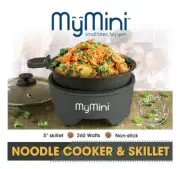 Nostalgia MyMini Noodle Cooker & Electric Skillet - Blackberry - 5.25” x 4.7”