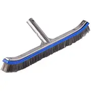 Swimming Pool Brush for Cleaning Pool Walls,Tiles & Floors,Heavy Duty 18" Aluminum Stainless Steel Wire Bristle Pool Scrub Brush for Curved Cleaning Brushes with EZ Clips