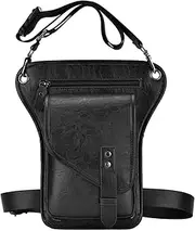 Leg Bag for Motorbike with Multiple And Adjustable Strap, Black