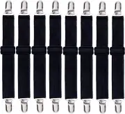 8 Pack Bed Sheet Straps, Adjustable Fitted Sheet Straps Clips, Heavy Duty Bed Sh