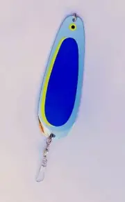 Kokanee Dodger: uv "FLO BLUE" / nickel