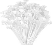 White Balloon Stick Holders and Cups 100PCS, 32cm Plastic Balloons Sticks, Reusable Balloon Holder Sticks for Birthday Party Wedding Anniversary Decoration