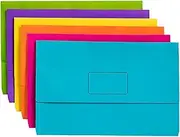 Marbig Slimpick Foolscap Document Wallet Brights Assorted Pack10