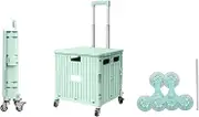 FSNEODYV Shopping Trolley， Folding Grocery Cart with Brake Wheel and Telescoping Handle for Travel Shopping(K with Climbing Wheel,45L)