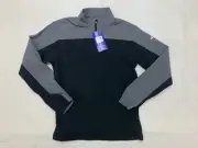 Mizuno Youth Medium Long Sleeve 1/4 Zip Batting Jacket Black Gray