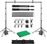 FORYUSE Backdrop Stand 2.6x3m Adjustable Photography Background Support System Kit Portable Carry Bag for Photo Video Studio Party Decoration