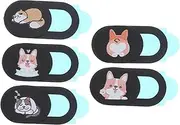 OSOLADY 5Pcs Cat Pattern Webcam Cover Ultra Thin Privacy Protector for Laptop Tablet Notebook Durable Slide Design Easy to Use Cute Cat Design for Enhanced Security