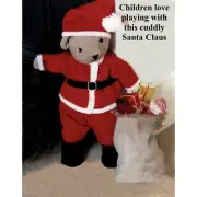 16-1/2" Santa Claus & Teddy Bear Vintage Pattern Doll & Clothes Knitting Pattern