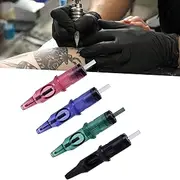 20 Pcs Tattoo Ballpoint Pen Cartridges, 4 Colors 5ml Tattoo Cartridge Needles Tattoo Liner Needles Round Liner Tattoo Cartridges for Beginner Practicing Drawing Practice