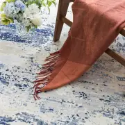 Blue Bedroom Rug Soft Warm Washable Abstract Modern Carpet Non Slip Mat 160x230